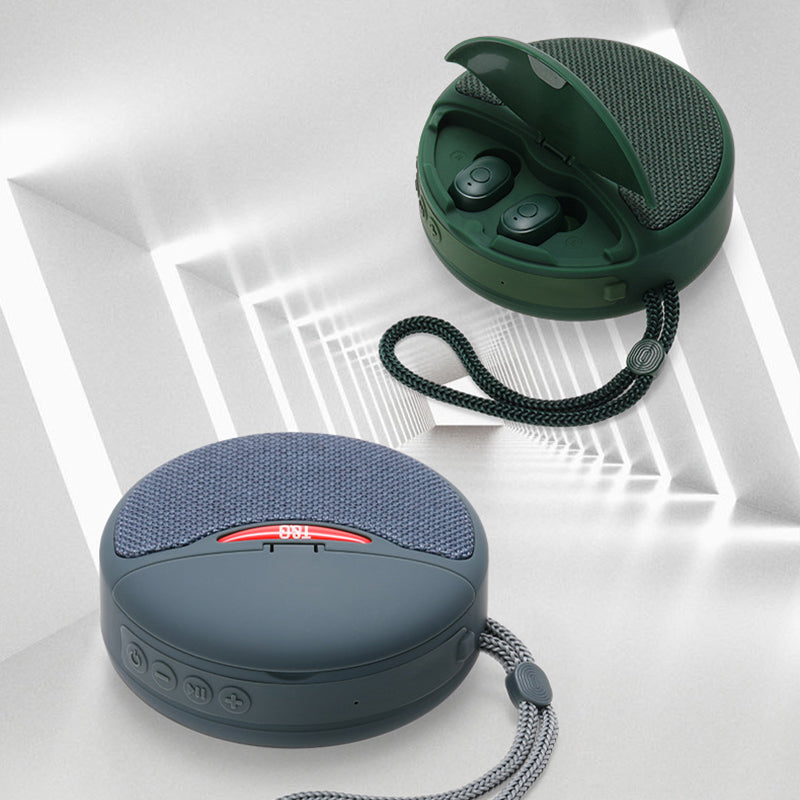 2 i 1 utendørs bærbar minihøyttaler med bluetooth-hodetelefoner